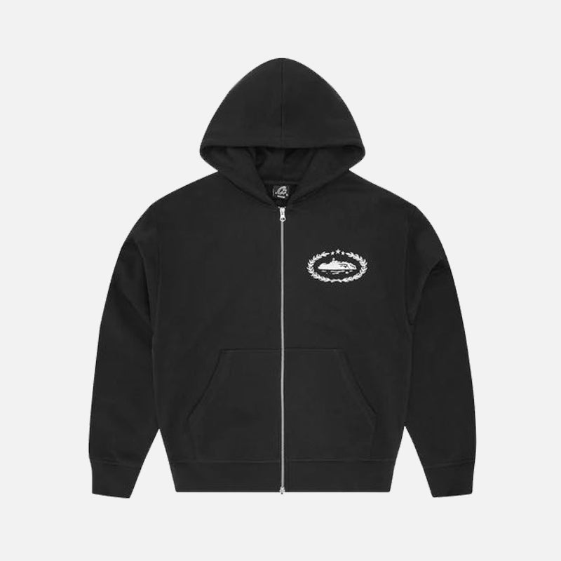 Corteiz Superior Royale Zip Hoodie - Black