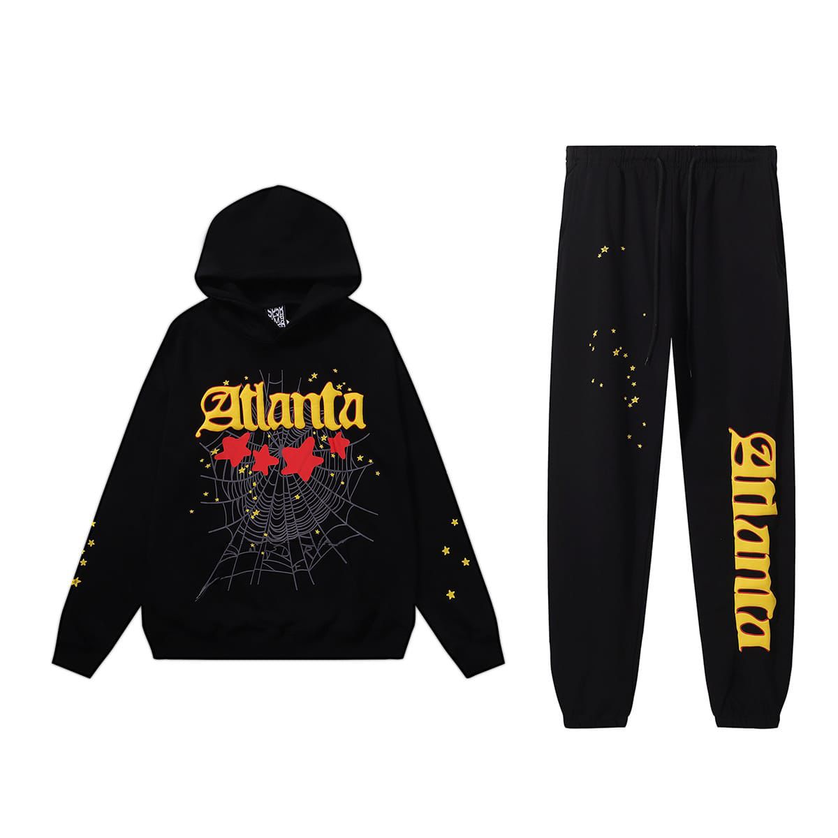 Sp5der ATLANTA tracksuit - Black/Orange